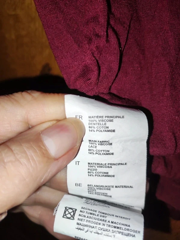 Camiseta burdeos de la marca Jennyfer, parte superior de encaje, talla 36 – photo 7